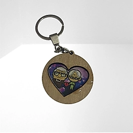 Kişiye özel anahtarlık daire kalp