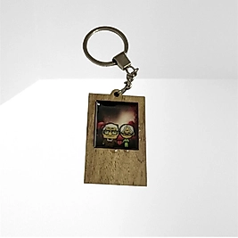 Kişiye özel anahtarlık dikdörtgen yarim