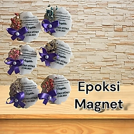 Epoksi Magnet cipso çiçek detaylı