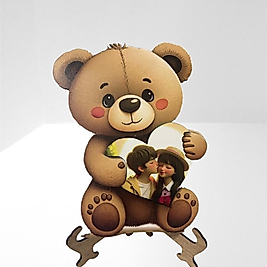 Kişiye özel ayicik ve fotoğraflı kalp